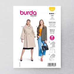 5824 Burda Style Loose Coat, Belt, @ Breasted Boxy Jacket Pattern 10-20 New